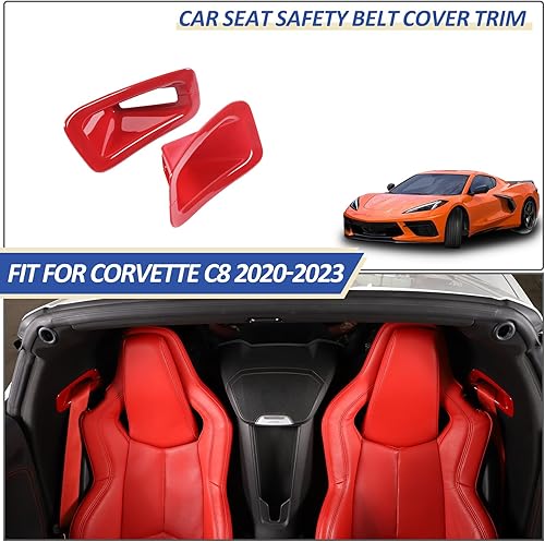 Miniatura 5 de Daeiclru Funda para cinturón de seguridad de asiento de automóvil compatible con Chevrolet Corvette C8 2020-2023, soportes de cinturón de seguridad