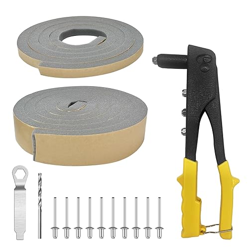 Pet Door Installation Kit - Includes Dual Size Weatherstripping, Drill