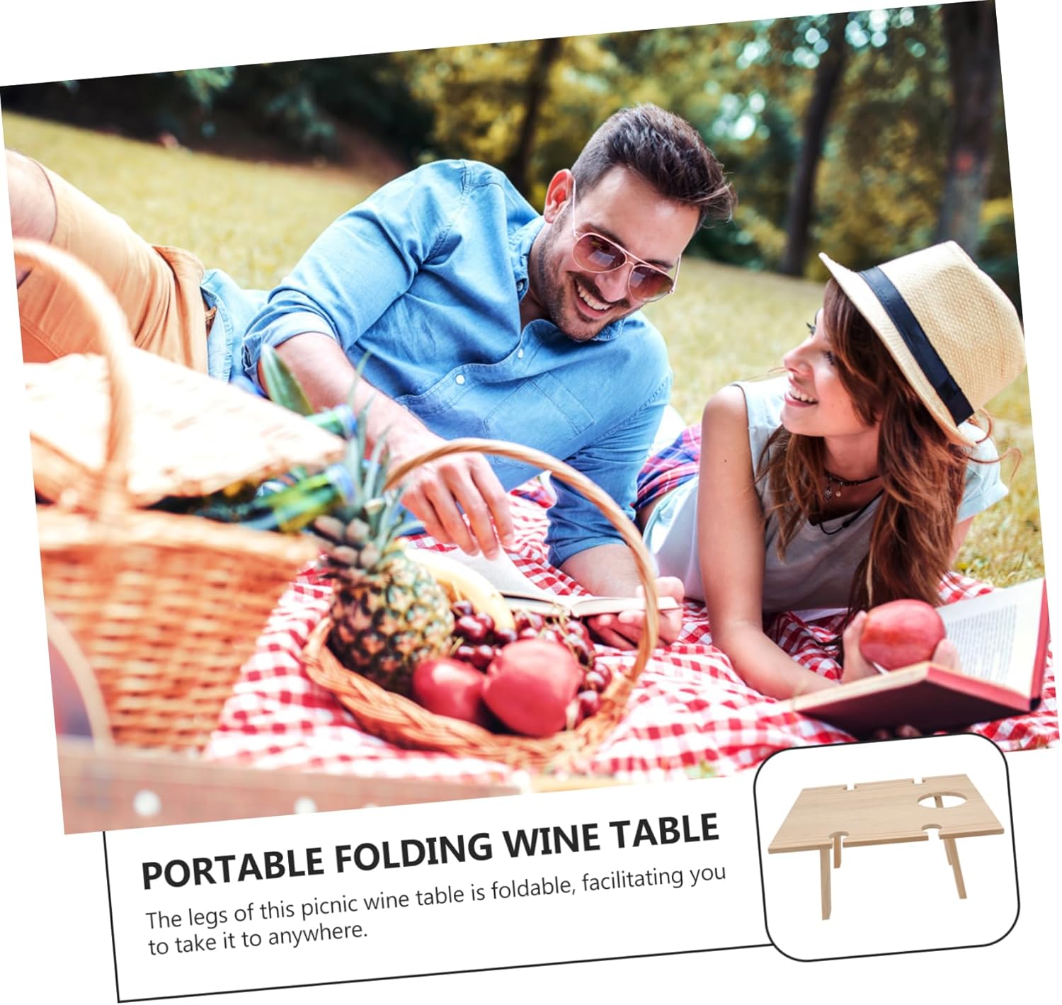 Practical Picnic Table Portable Folding Wine Table Perfect for Outdoor Gatherings Beach and Parties