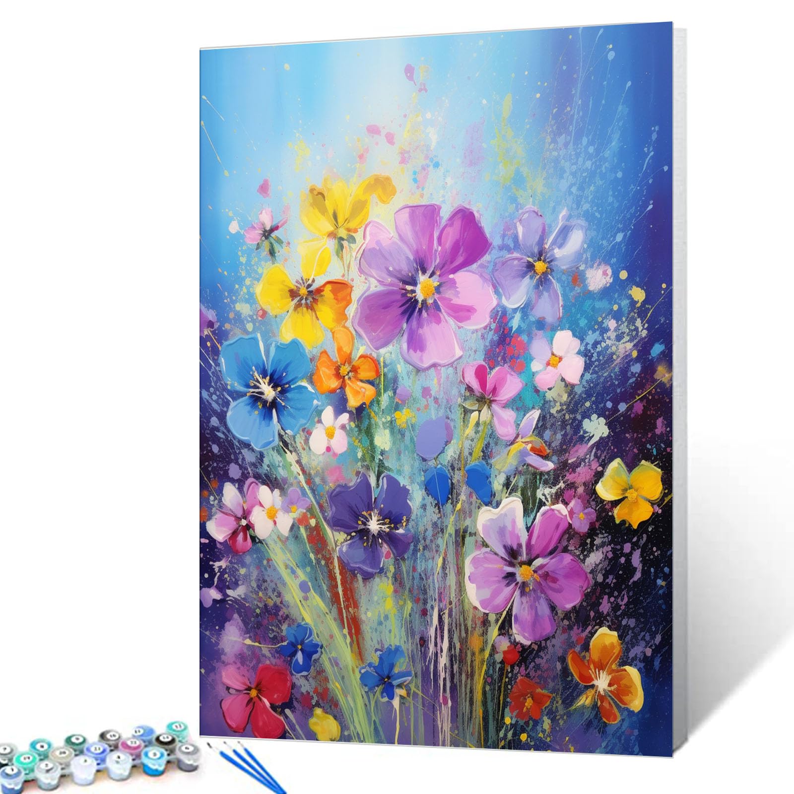 Tucocoo Sunflowers Paint By Numbers Kit - 16x20 Inch Canvas With Brushes & Acrylic Paints For Adults