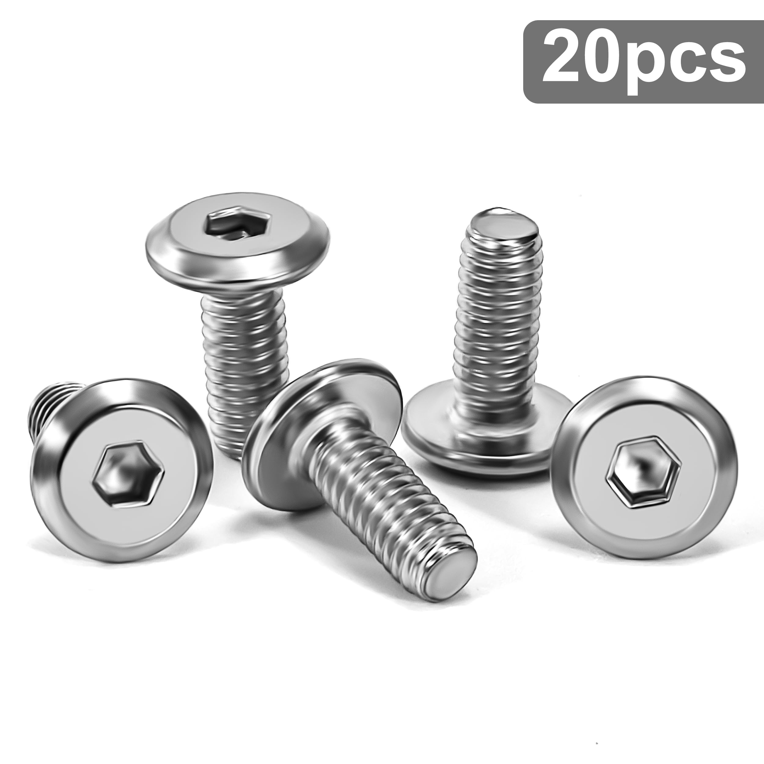 20 Viti A Testa Piatta M4x25mm Acciaio Inox A2 - Bulloni Esagonali Per Mobili E Meccanica