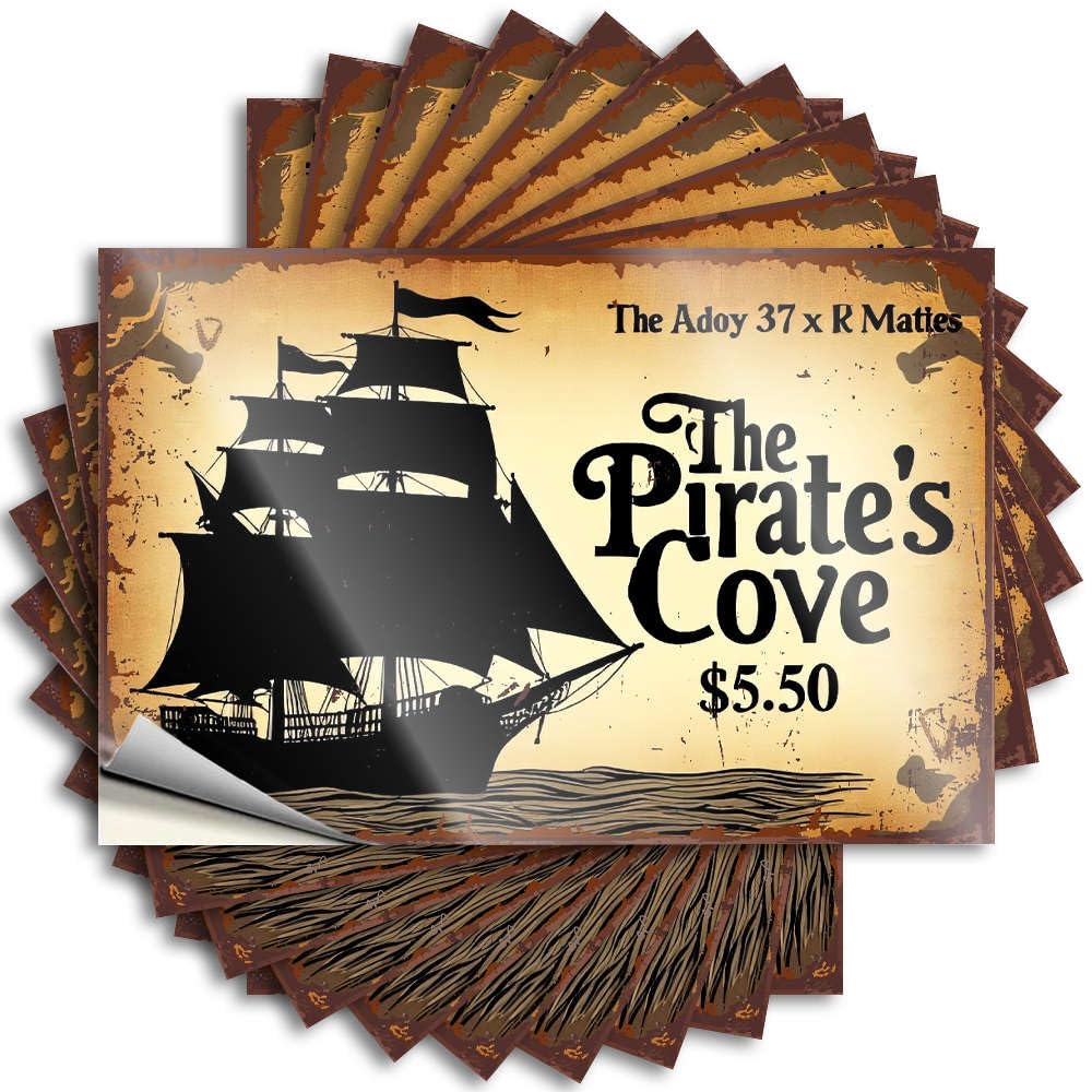 Fzfn Colour Saying Home Bar Decor Easy Apply | The Pirate's Cove $5.50 Plush Cover Peel And Stick(6X9cm)
