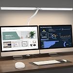 Led Desk Lamp for Office Home - Eye Caring Architect lamp with Clamp,Dual Screen Computer Monitor Work Smart Light: 24W 5 Color Flexible Adjustable Lighting Table Lamp for Study Drafting