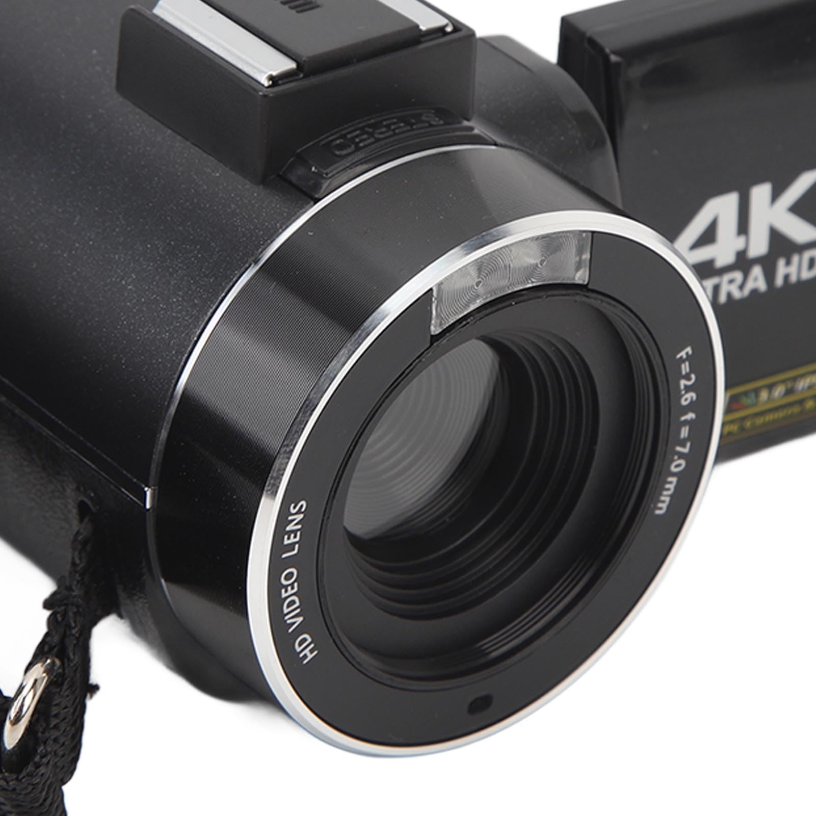 Dpofirs Videocamera 56M 4K con Telecomando, Visione Notturna IR 18X Zoom 3.0 Pollici IPS Touch Screen Vlog Camera, Compatta Portatile Youtube per la Fotografia