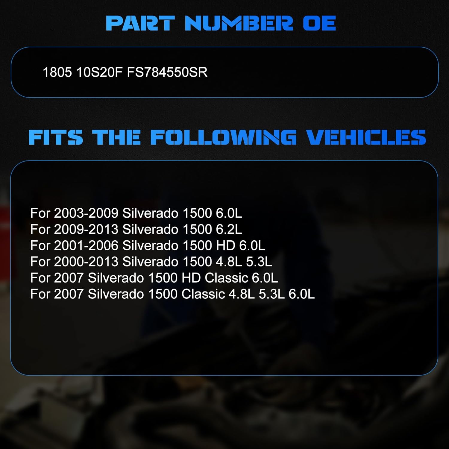 1805 AC Compressor Clutch Kit 10S20F FS784550SR Fits for 2000-2013 Silverado 1500 5.3L, for 2003-2009 Silverado 1500 6.0L Repair Replacement Assembly Aftermarket Replacement