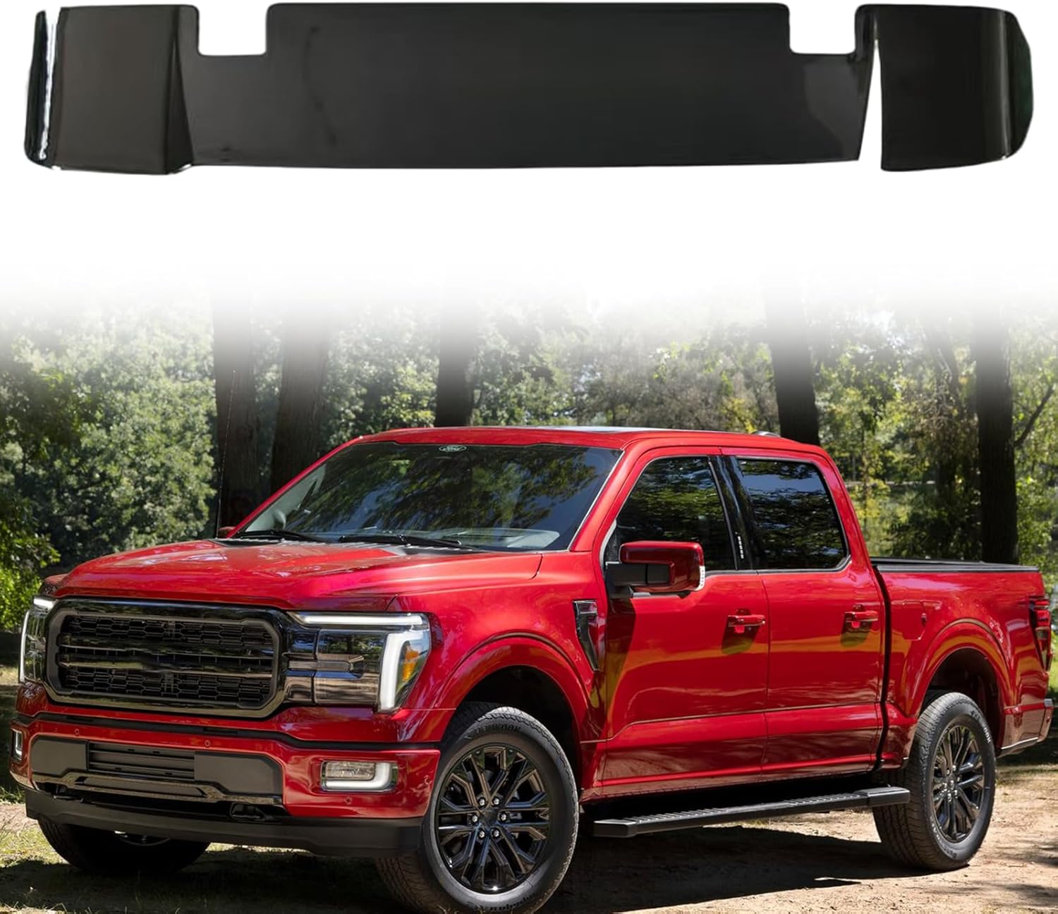 Glossy Black Rear Roof Spoiler Wing Fits for Ford F-150 2021-2024