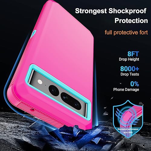 Miniatura 9 de Annymall Funda para Google Pixel 7 Pro con 2 protectores de pantalla, cuerpo completo, protección contra caídas, a prueba de polvo, resistente,