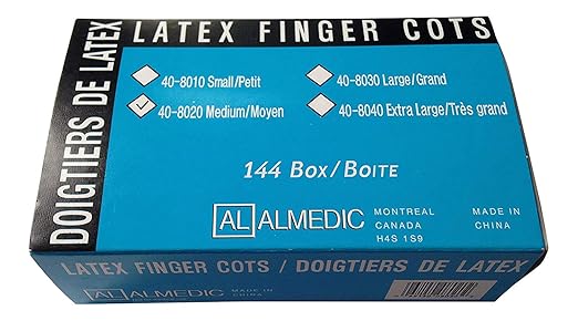 Latex Finger Cots, (Pack of 1),144 Count