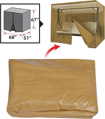 Miniatura 2 de BenefitUSA 3tres plazas hamaca cubierta Muebles al aire última intervensión Porche Protector, Bronceado