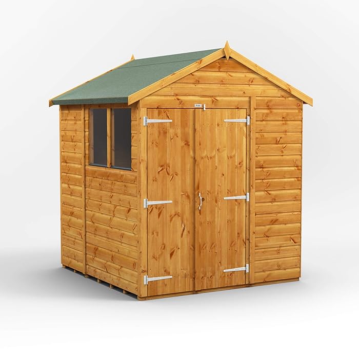 Buy POWER 6x6 Apex Double Door Wooden Garden Shed Shiplap Sheds