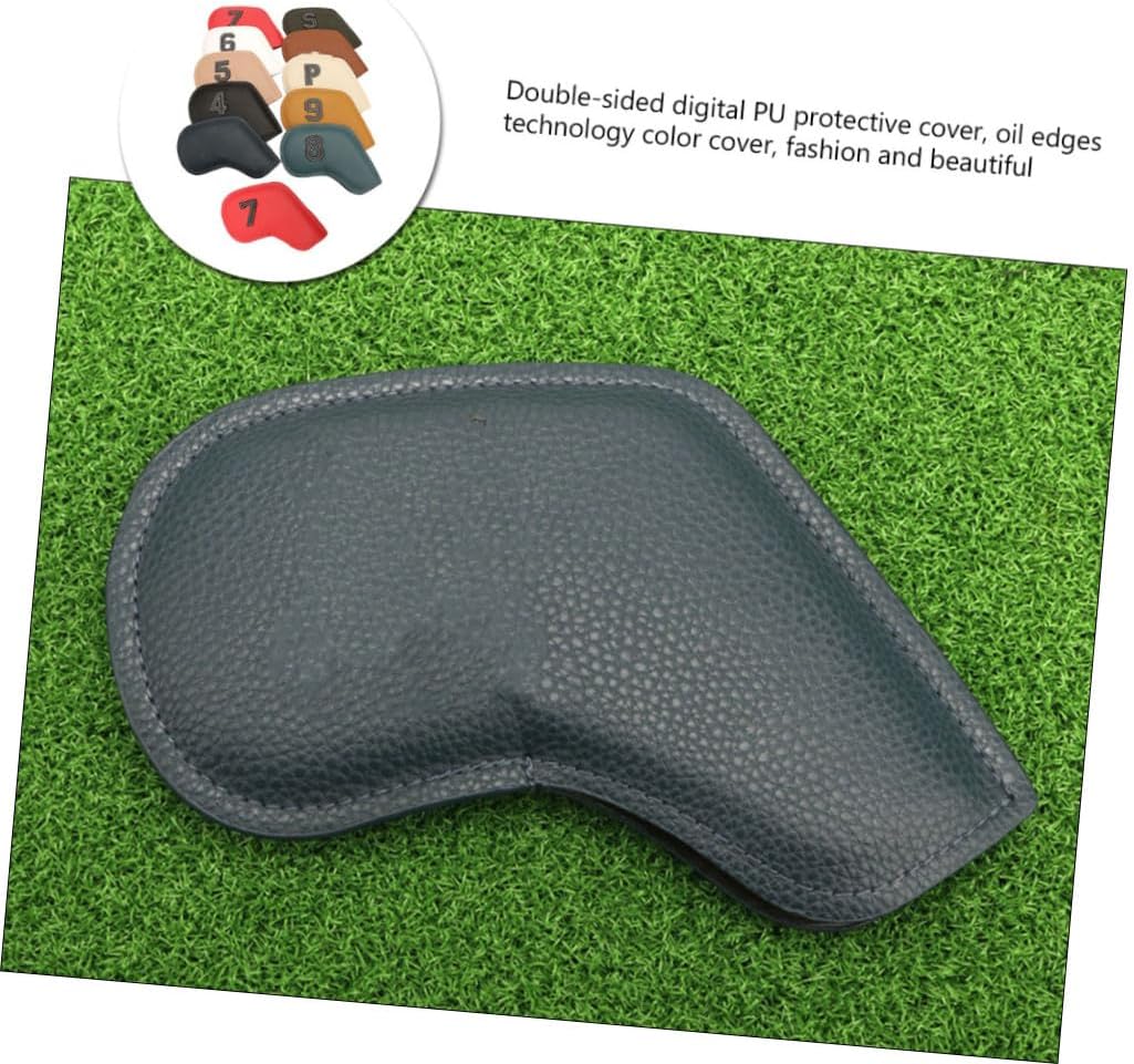 10Pcs PU Leather Golf Putter Covers Double-Sided Numbered Protection Sleeves Universal Fit for Golf Club Colorful Design