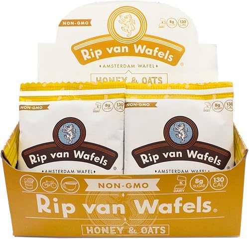Rip Van Wafels Snack Wafels, Honey and Oats, 1.2oz, 16 Count