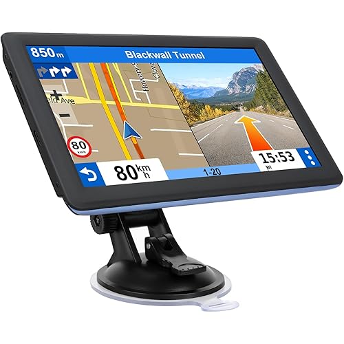 7" GPS Navigator for Car Truck RV, Car GPS Navigation System with 2026 Maps, Lifetime Free Updates, Voice Guidance, Speed & Red-Light Camera Alerts, Custom Truck Routing