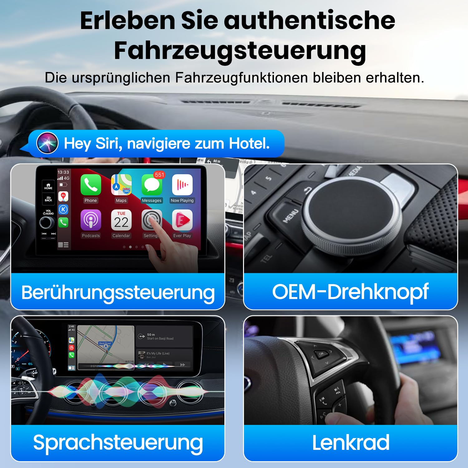 MMB CP-Ultra 2026 Adaptateur CarPlay sans fil 2 en 1 pour iPhone & Android Auto, Wi-Fi 6+Bluetooth 5.4, Convertit CarPlay filaire et Android Auto en CarPlay sans fil, Plug & Play