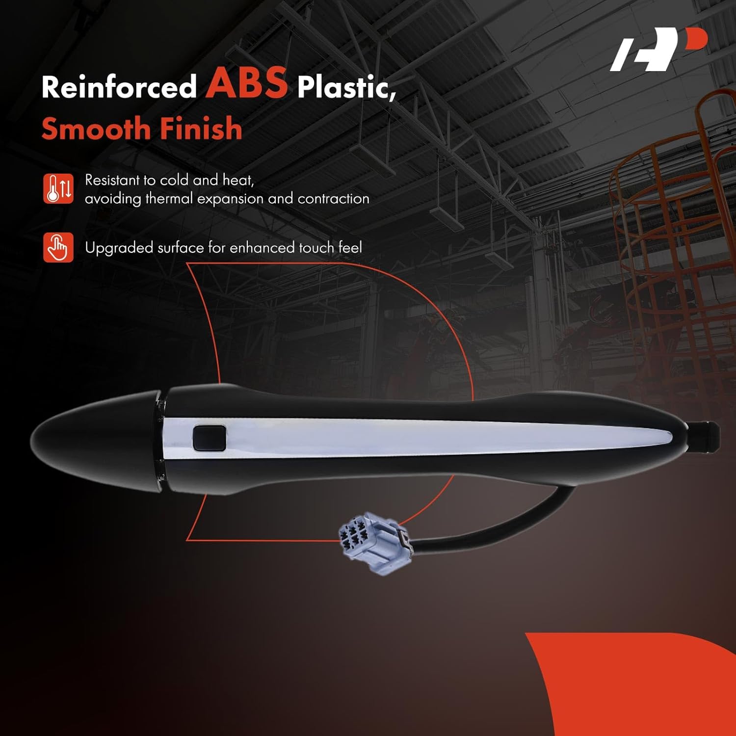 A-Premium Front Right Passenger Side Exterior Door Handle Compatible with Kia Optima 2011 2012 2013 2014 2015, with Smart Entry System, Primed Black with Chrome Trim