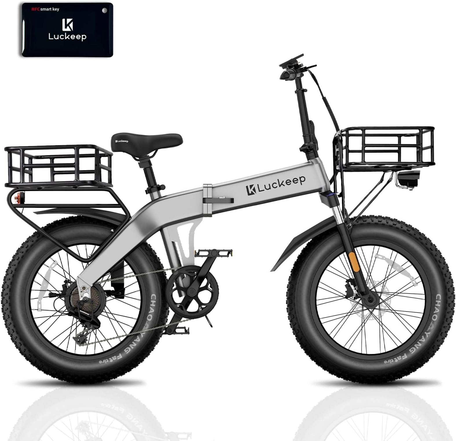 Folding Electric Bike for Adults 1500W Peak Motor, 28MPH 60 Miles,720WH Battery 20" x 4.0" Fat Tire Foldable Ebike Commute with NFC/Anti-Theft/Hydraulic Brakes,UL Certified Electric Bicycle