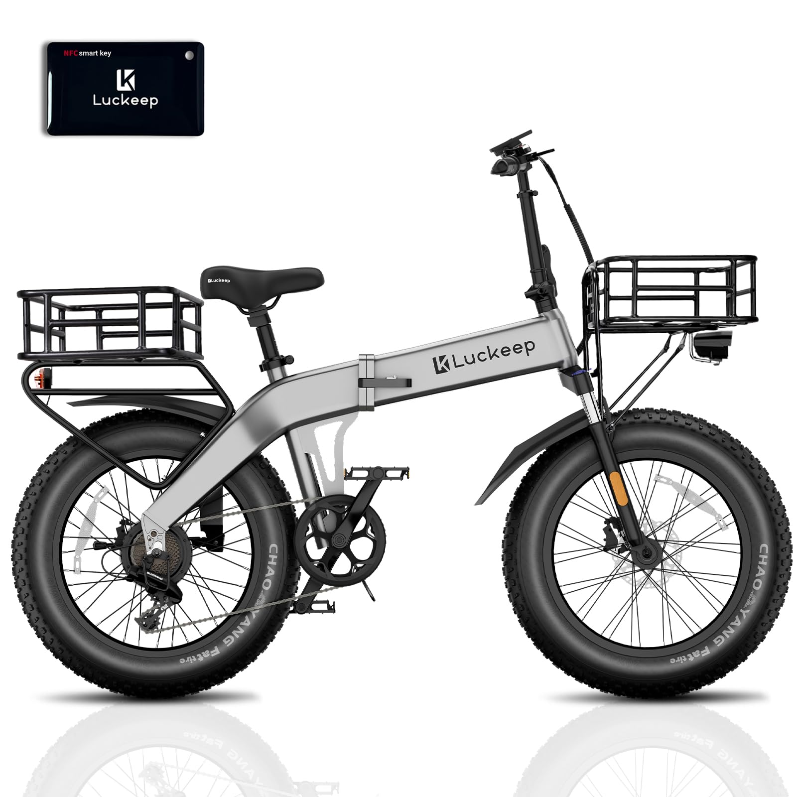Folding Electric Bike for Adults 1500W Peak Motor, 28MPH 60 Miles,720WH Battery 20" x 4.0" Fat Tire Foldable Ebike Commute with NFC/Anti-Theft/Hydraulic Brakes,UL Certified Electric Bicycle