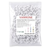 500PCS Waterproof Solder Seal Wire Connectors AWG 26-24, White Heat Shrink Butt Connectors Terminals Solder Sleeve Wire Splice Connector for Marine Boat Wire Joint