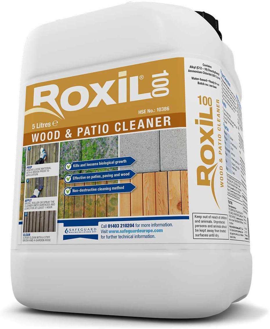 Roxil 100 Mould, Algae & Lichen Killer (8 x 5L) - Restore the appearance of your Patio, Deck, Fence or Paving