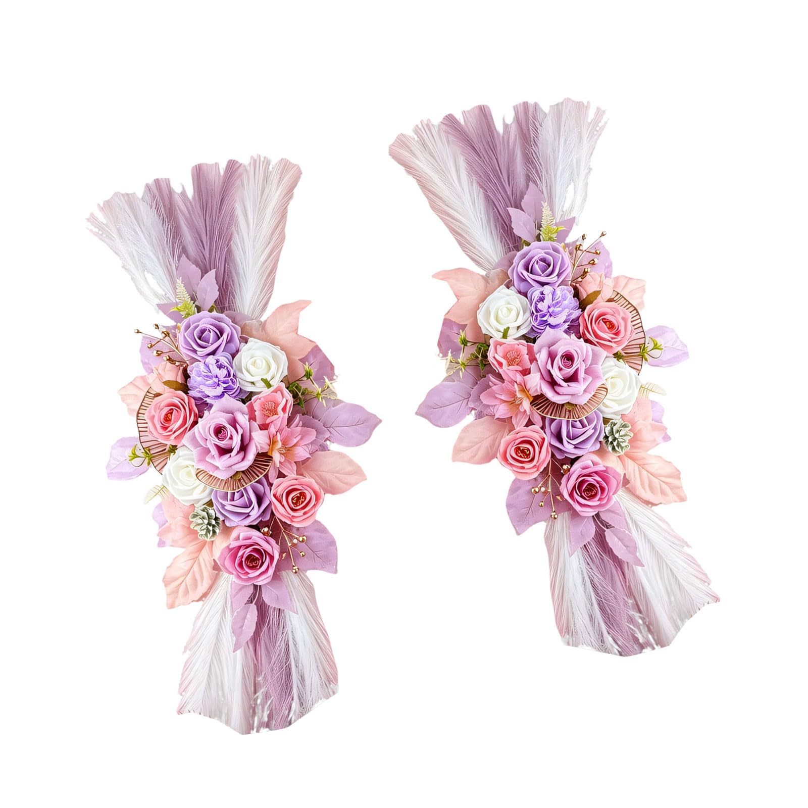 Whoasyst Hoop with Faux Roses Perfect for Event Wedding Backdrop Decoration Photography Props Ornament Commercial Display Flowers