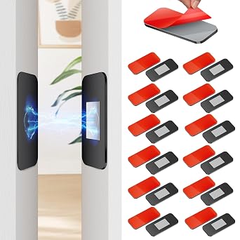 PHIXBEAR 12 Pack No Drill Magnetic Cabinet Door Catch, Ultra Thin Cabinet Door Magnets for Closure, Heavy Duty Adhesive Latches for Kitchen, Drawer, Wardrobe, and RV