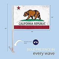 Vista 2 de AGAS - Bandera de ventana de automóvil del estado de California de 12 x 16 pulgadas, impresión inversa de una sola capa en la parte trasera