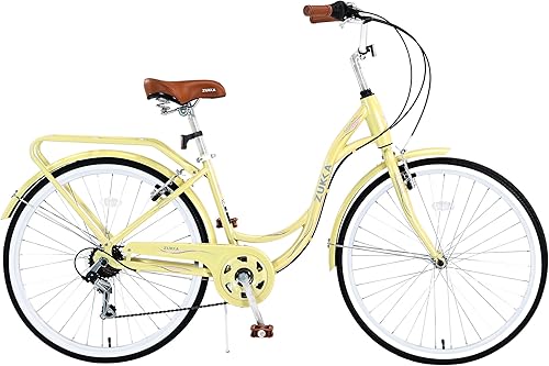 Vista 48 de L-TWOO Bicicleta de crucero de playa de 24 pulgadas/26 pulgadas, bicicleta de paso bajo, elegante bicicleta de 7 velocidades V, bicicleta de crucero