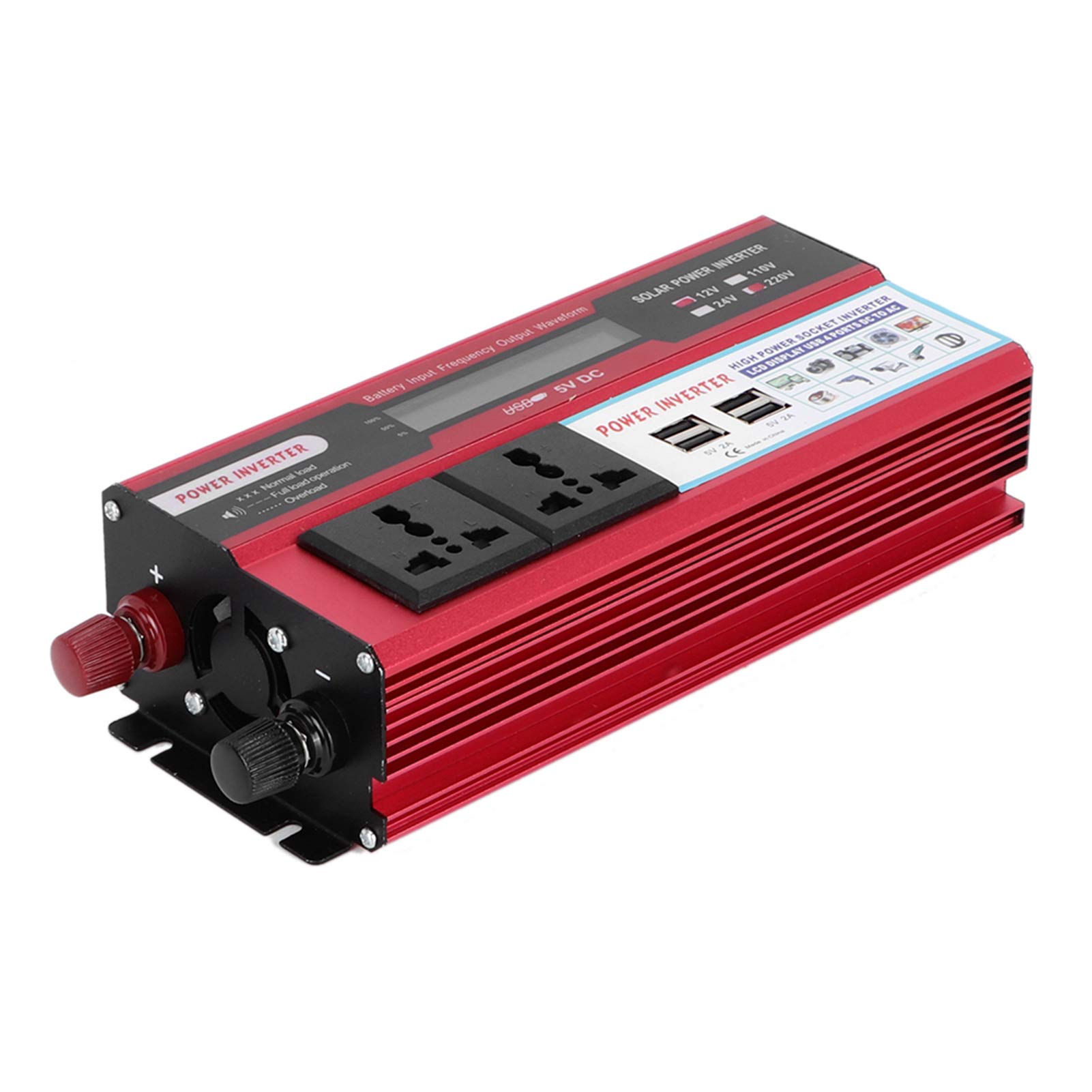 Converter de Energía Solar 750W Pantalla Digital Teléfono 4 Adaptador Eficiente Portátil de Cargador USB para Emergencia de Viajes para Acampar