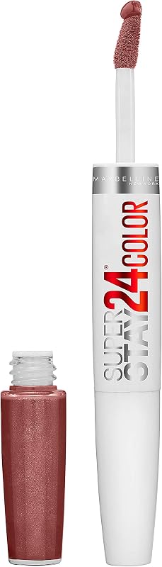 Maybelline Super Stay 24, maquillaje de lápiz labial líquido de 2 pasos, color altamente pigmentado de larga duración con bálsamo hidratante, cacao constante, marrón, 1 unidad