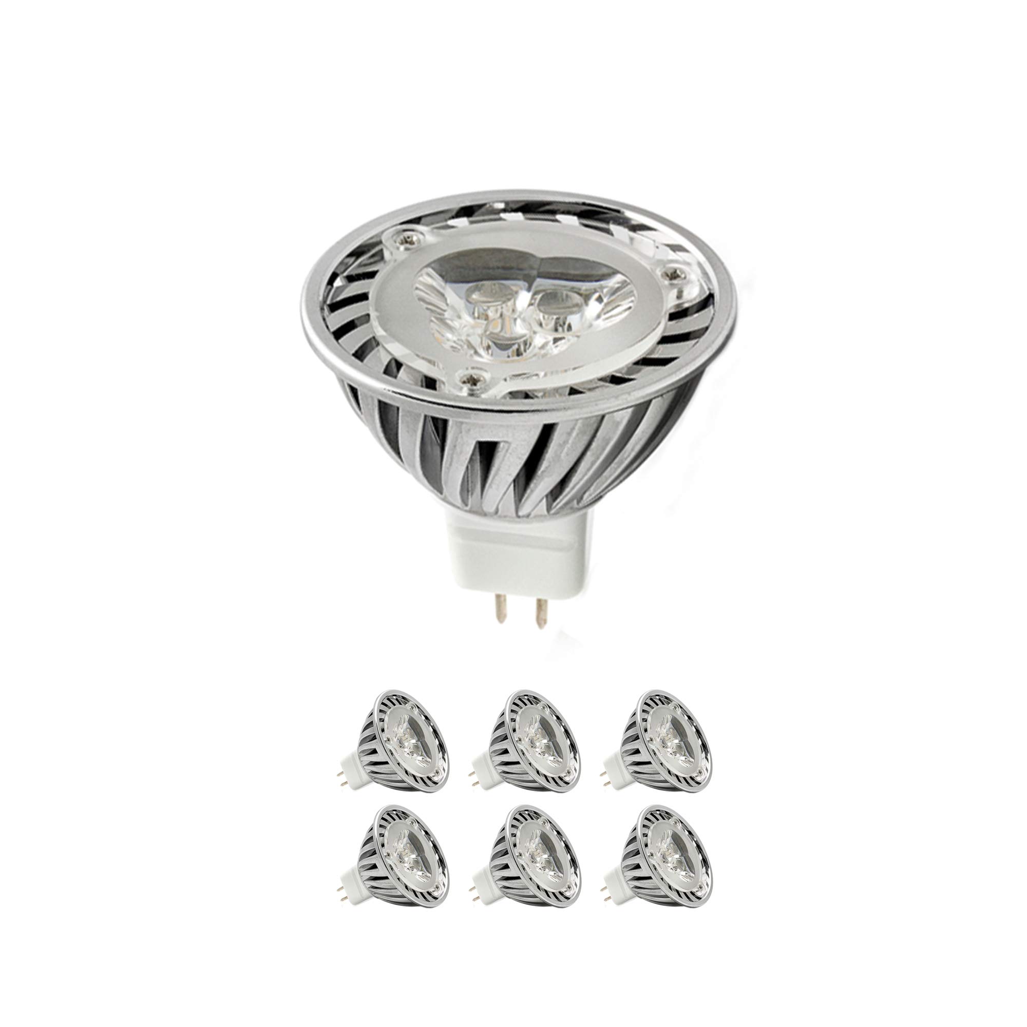 Mirrorstone+ Pack of 6 MR16 LED Spotlight 4W, 300 Lumens Prolight, 50,000 Hour Lifespan, 45 Degree Beam Angle, Warm White 3000K