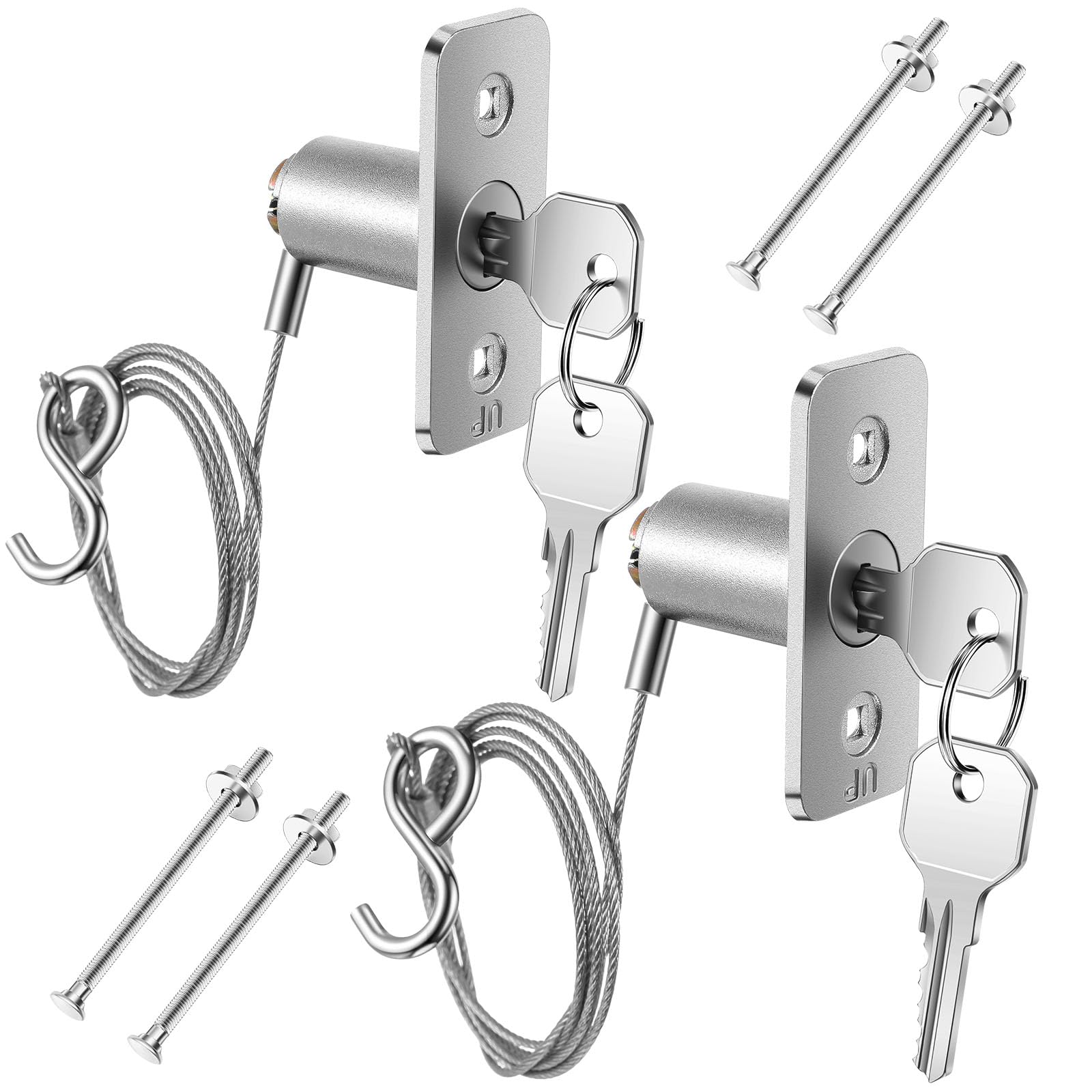 MorningRo 2 Set Garage Door Emergency Key Release Lock Kit with Cable