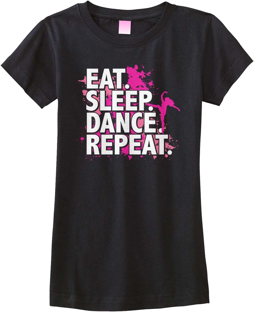 Threadrock Big Girls' Eat Sleep Dance Repeat Fitted T-Shirt