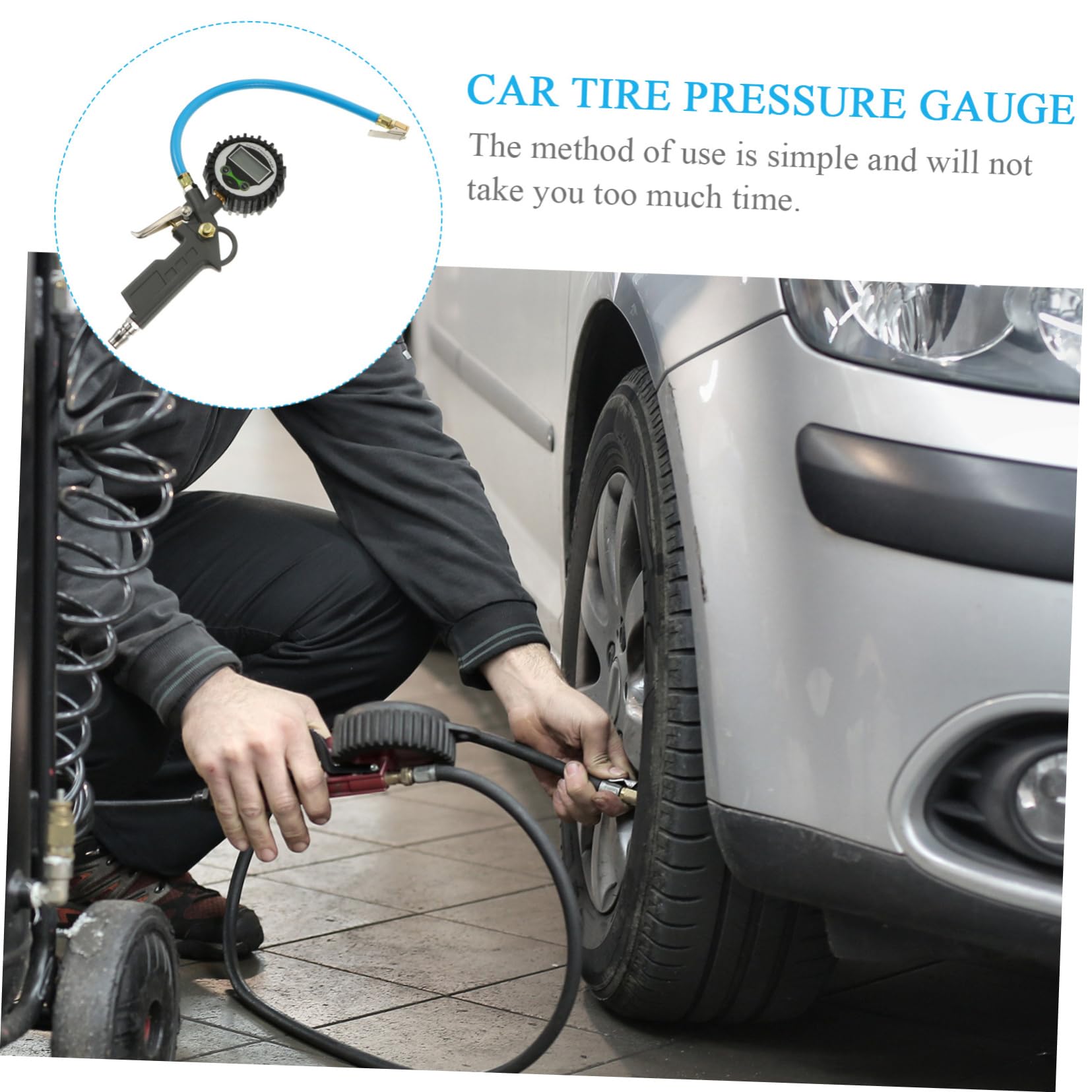 Manomètre Numérique de Pression Pneus Voiture, Alliage D'aluminium