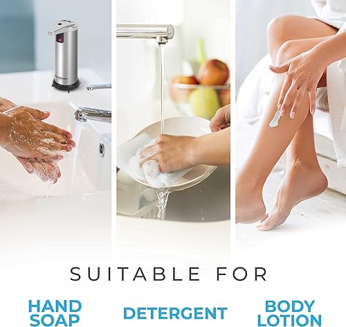 Miniatura 6 de POHL SCHMITT Dispensador de jabón automático de alta calidad, sin contacto, funciona con pilas, 3 niveles de ajuste, impermeable y a prueba de