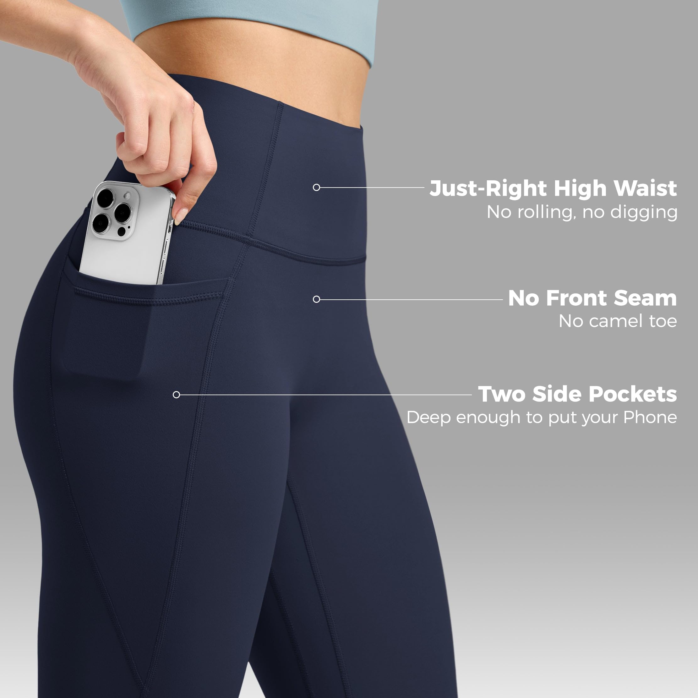 Willit Butterflux Pantaloni Yoga Donna Allenamento Leggings con Tasche per Donna Vita Alta Controllo della Pancia Leggings Palestra 25" 28"