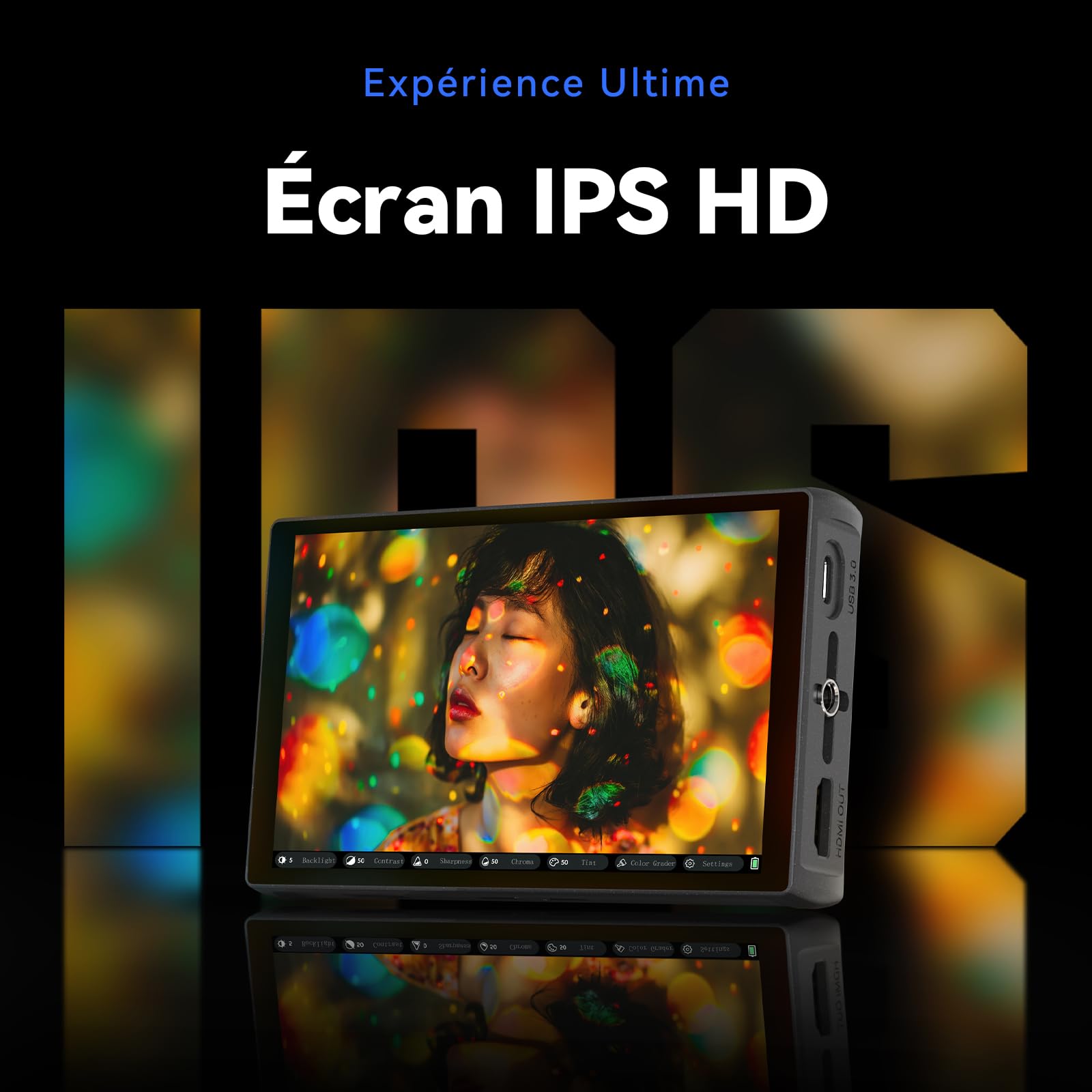 Portkeys LH5C 5,4" Moniteur Caméra 4K HDMI Input, Camera Control Touch to Focus pour FX2/FX3/FX30/A6700/A7S III/A7M IV, R5/6/7/8, GH6/BGH1/S5, 3D LUT Waveform Focus Peaking Moniteur DSLR
