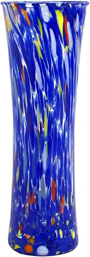 MY ITALIAN DÉCOR - Murano Glass Single Flower Vase, Cobalt Blue, 7.25" | Handcrafted Italian Murano Glass Vase For Displaying Small Flower Bouquets, Wedding Centerpieces, & Table Decor