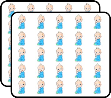 Baby Boy Clapping Cute Sticker for Scrapbooking Waterproof Vinyl Stickers for Water Bottle, Laptop & Phone Case 50 Pack