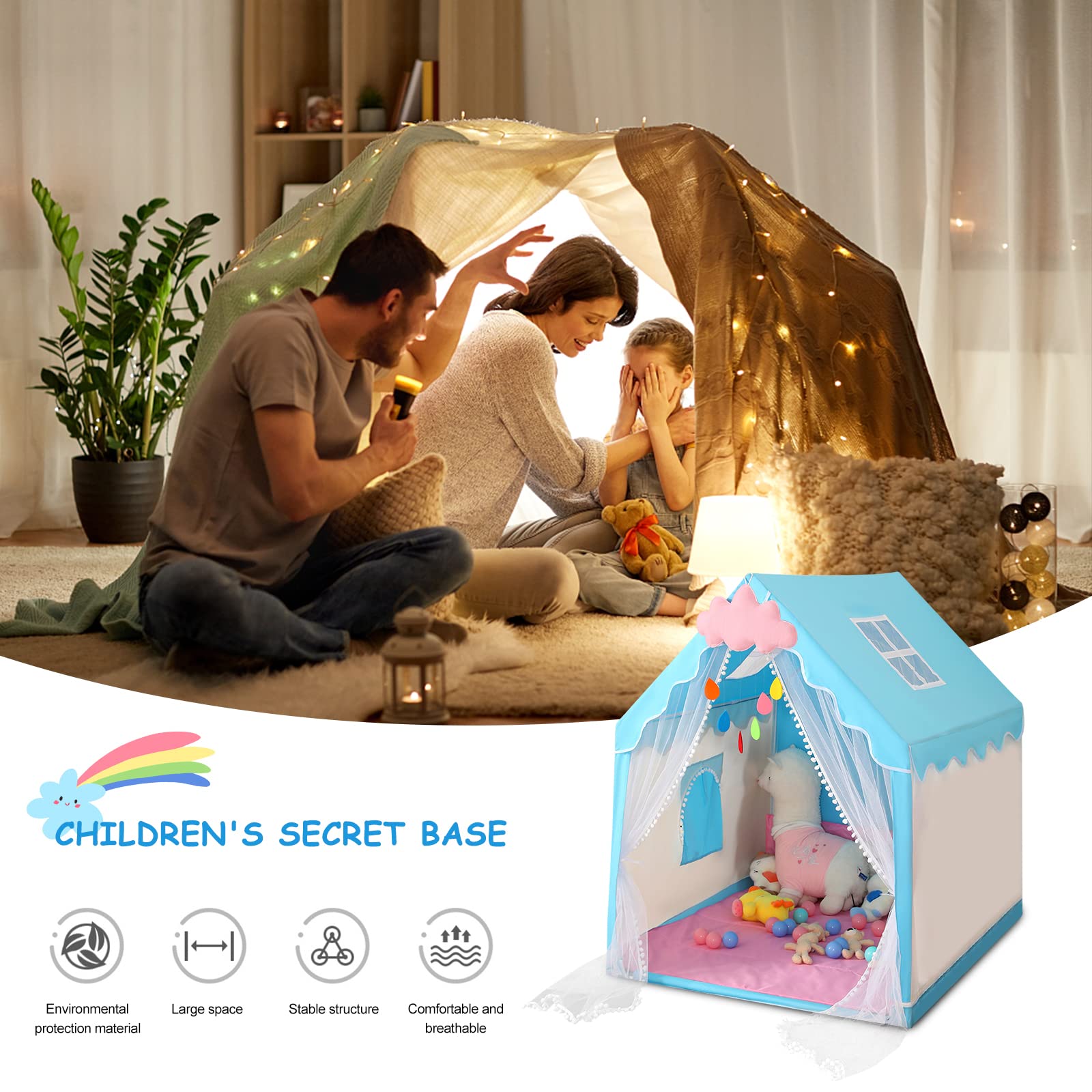 Ergocar Spielzelt Für Kinder, Fee Prinzessin Castl Produktbild-Vorschau 1