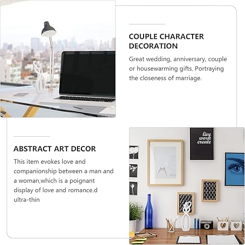 Miniatura 5 de VICASKY Decoración de mesa de comedor, estilo abrazo, beso, escultura abstracta, estatua coleccionable para el hogar, oficina, estantería,