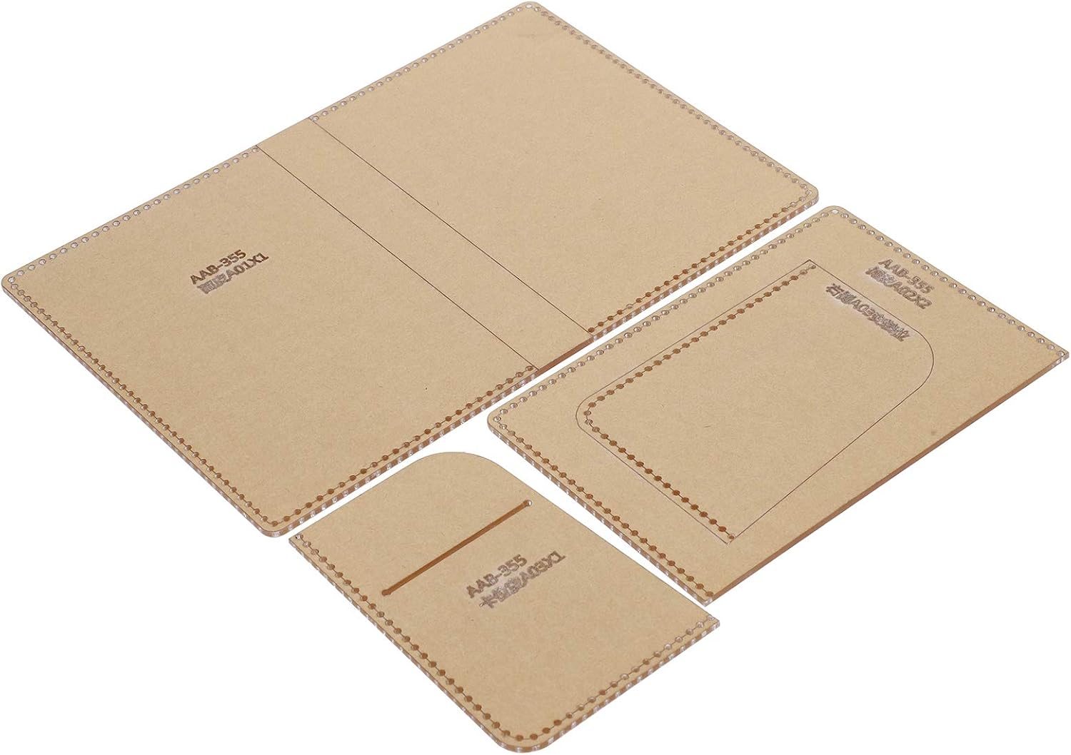 3pcs Acrylic Template Kit, Card Bag Pattern Leather Passport Holder Stencil for DIY Leathercraft Crafts Tool