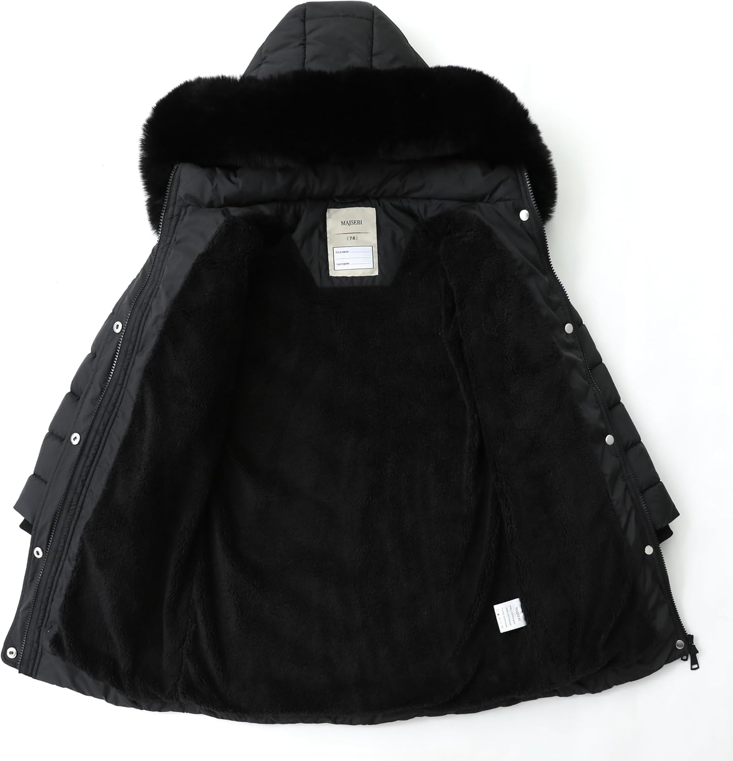 Girls Winter Long Down Coat with Fur Hood,Warm Quilted Jacket for Kids Cold Weather Outdoor Protection - Image 3