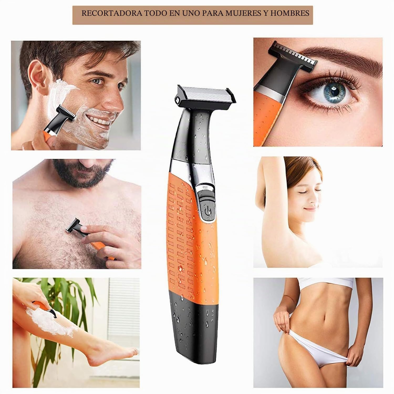 Afeitadoras eléctricas, recortadora de barba para hombres, resistente al agua, afeitadora de barba inalámbrica recargable por USB, removedor de pelo para cejas