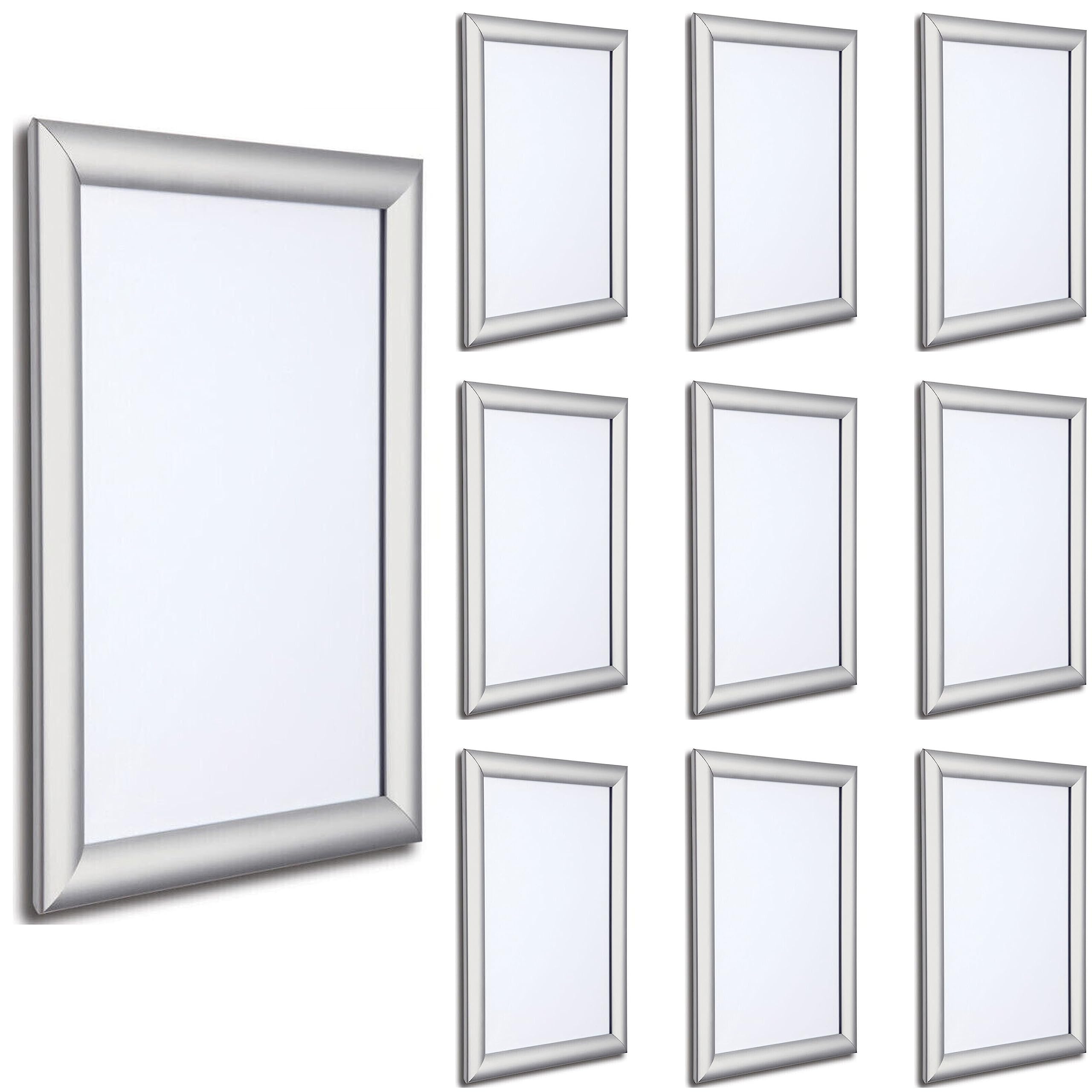 My Shopfittings Silver Pack Of 10. A5 Snap Frame – 25Mm Frame With Mitred Corners - Size – 148Mm X 210Mm