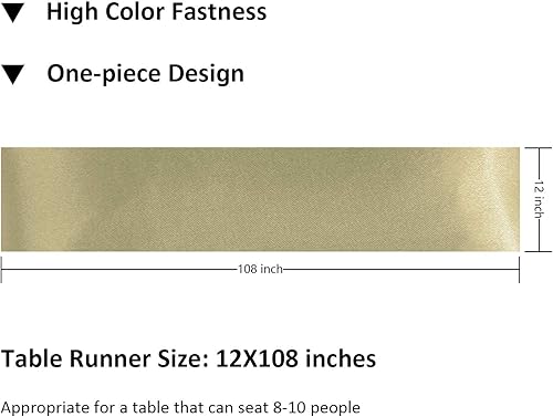 Miniatura 8 de Cupuamon Camino de mesa de satén, 1 paquete de 12 x 108 pulgadas para fiestas, bodas, mesas redondas rectangulares para sillas (rosa polvo, 1 unidad)