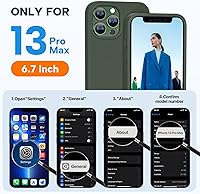 Vista 1551 de Miracase Funda diseñada para iPhone 13 Pro Max con protector de pantalla, [forro de microfibra suave antiarañazos], funda protectora de silicona