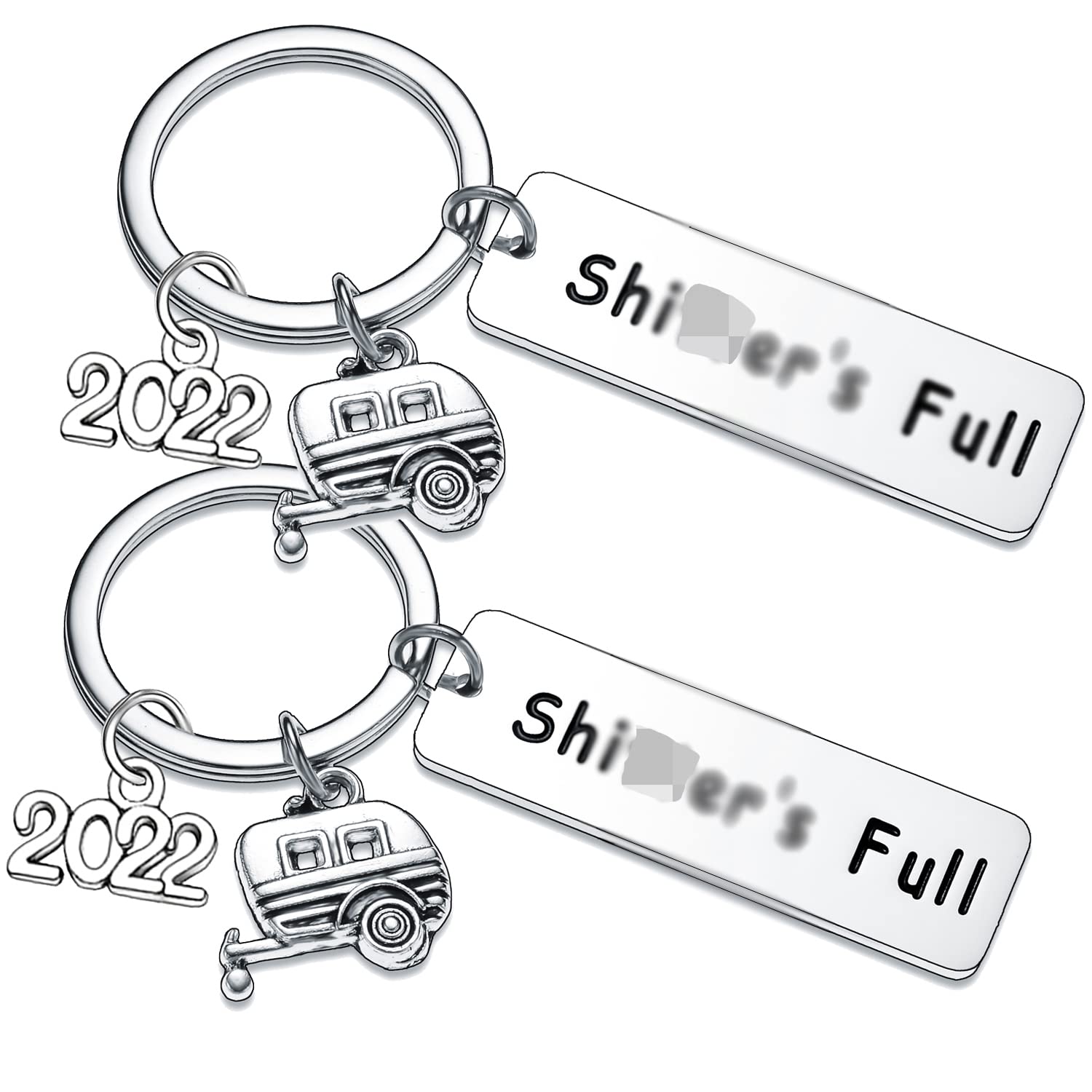 Nimteve2Pcs 2022 Key Chain RV Accessories for Travel Camping Keyring Happy Camper Owner Journey RV Keychain Adventure Gifts for Men Women Friendship Best Friends Retirement Gifts Trailer Vacation Jewellery