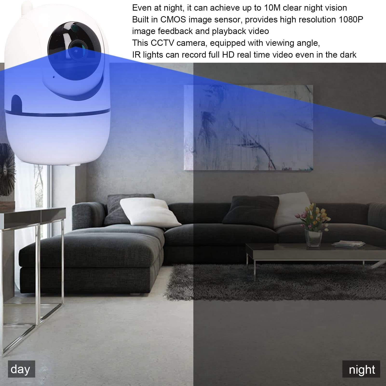Telecamera IP Wi-Fi 1080P HD 350° – Tracciamento AI, Visione Notturna, Audio Bidirezionale, Zoom Ottico