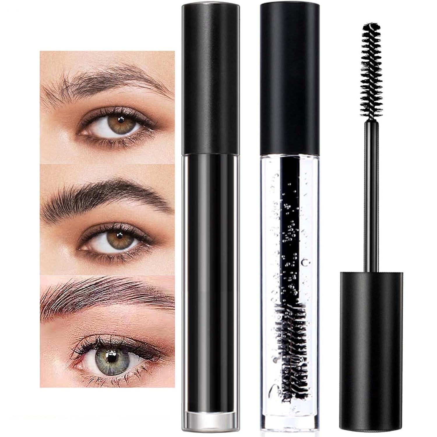 DAGEDA Clear Eyebrow Setting Gel, Clear and Black Brow Fix Gel, Waterproof And Sweat-Proof Eyebrow Repair Liquid Brows Styling Beauty Salon Home Use Makeup, 1.81oz