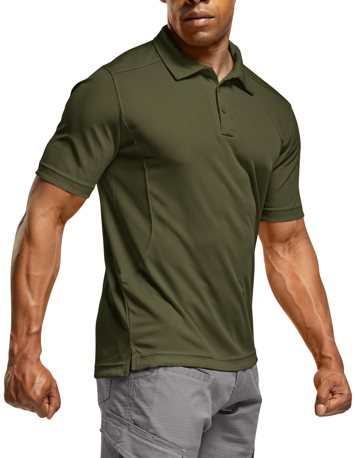 Sponsored Ad - Men's Polo Shirts, Tactical Short Sleeve Golf Performance Shirts, Lightweight Dry Fit UPF 50+ Pique